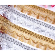 1yard 3.8/5.5cm and style small row to be mixed color tablecloth curtain row to fringed 欧美金银丝花边(2674
