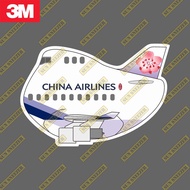 China Airlines Boeing B747 Q Version Civil Aircraft Airplane Shape Waterproof 3M Sticker Size 90mm