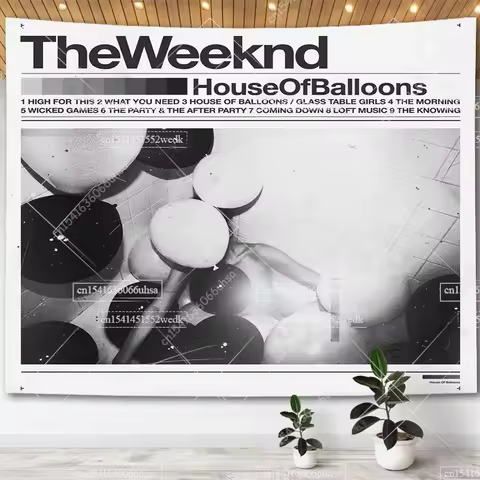 The Weeknd Music Album Posters House of Balloons Tapestry Living Room Decor Aesthetic Hippie Tapestr