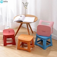 ISITA Foldable Stool, Ultralight Thickened Folding Chair, Portable Shoe Changing Non-Slip Plastic Footstool Hiking
