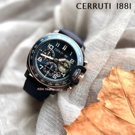[Original] Cerruti 1881 CTCIWGO2206801 Chronograph Men Watch with Blue dial and Silicone Strap | Official Warranty