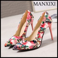 MANXIXI Thời Trang Phụ Nữ Cao Gót 3.93 Inches Hoa Đẹp Mô Hình Dép (Kích Thước 35-44)