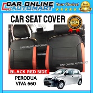 Perodua Viva 660/850 Car Seat Cover PVC Leather Red Black (Front & Rear)