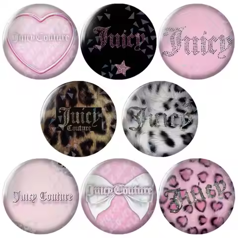 J-Juicy Couture Pink Art-t Brooch Vintage Alloy Brooch Pins, Antique Style Decorative Badges for DIY