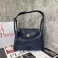 98新 愛馬仕 HERMES lindy 30 午夜藍金扣 X刻
