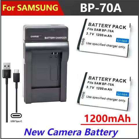 1200mAh BP-70A Battery Charger For SAMSUNG AQ100 ES65 ES70 ES80 ES90 PL90 PL100 PL101 PL120 PL170 PL