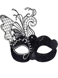 1入組女士蝴蝶舞閃爍嘉年華面具，威尼斯角色扮演派對面具 ，適合嘉年華遊行，性感化裝舞會，婚禮