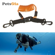 [PETSOLA] Scuba Diving Lanyard Spring Coiled Lanyard Webbing Strap Rope Diving Camera