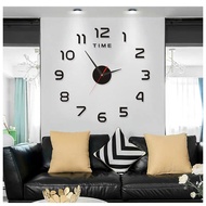 Jam Dinding Home Decor Fashion 3D DIY Large Wall Clock  DIY Acrylic Wall Mirror Clock Stiker Dinding