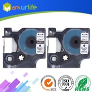 2 Pack/Lot Labeling Tape for DYMO 45013 s0720530 Compatible Dymo D1 Label Writer 12mm* 7m Black on W