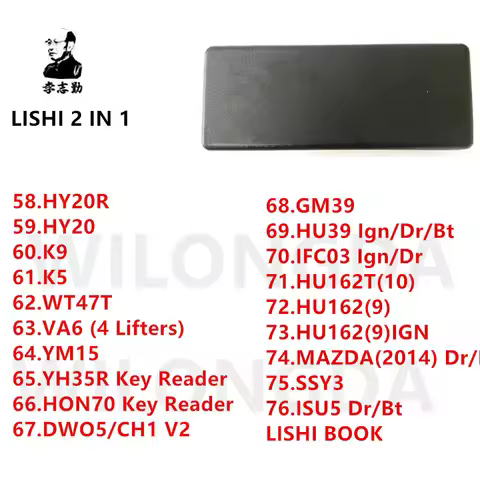 LISHI 2 IN I HY20R HY20 K9 K5 VA6 YH35R HON70 DWO5/CH1 FOR GM39 HU39 HU162T(10) HU162(9) IGN ISU5