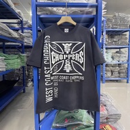 FRKV West Coast Choppers26SS West Coast custom car handcrafted navy blue washed short-sleeve shirt T