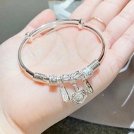 Pure Silver Bracelet Lucky Fortune Lock Boutique Sliding Bracelet Pure Silver 999.9 Women Fashion Si