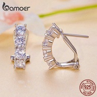 BAMOER D 2.4Ct Vvs1 Moissanite Diamond For Women Hoop Earrings