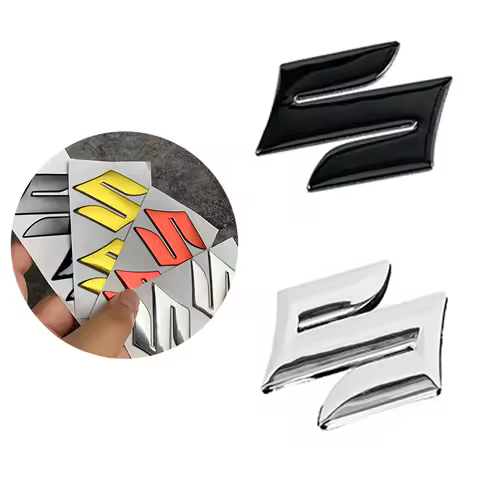 2pcs Motorcycle Stickers 3D PVC Sticker S Logo 3D Tank Decal Logo Gold Emblem Durable Waterproof Sti