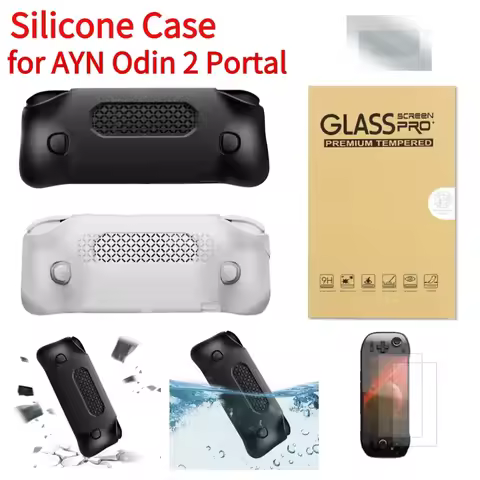 For AYN Odin 2 Portal Retro Console Stand Holder with Storage Bag Silicone Protective Case Waterproo