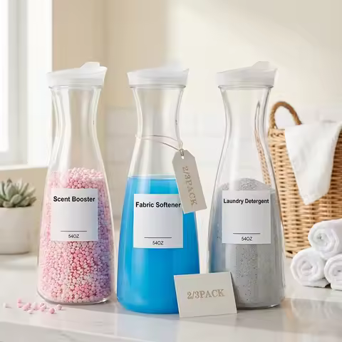 2/3PACK Clear Container Organizer Laundry Detergent Dispenser 54OZ Laundry Soap Disepenser, Liquid L