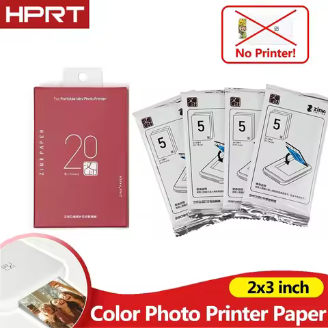 HPRT MT53 Color Photo Printer Paper Sticker Zink 2"x3" Original HPRT Z1 Self-adhesive Picture Paper
