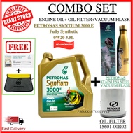 ORIGINAL PETRONAS SYNTIUM 3000 E FULLY SYNTHETIC ENGINE OIL 0W20 (3.5L) + PERODUA AXIA / BEZZA / MYV