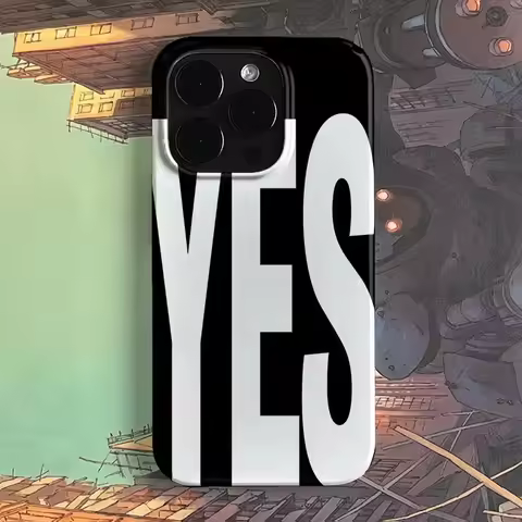 NO and YES Personalized Art Black and White Letters Phone Case For iPhone 16 15 14 13 12 11 Pro XS M