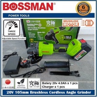 BOSSMAN 105mm/4" 20V brushless Cordless Angle Grinder 8000rpm Set BAG-101 with 4.0ah battery - 6 Months Local Warranty -