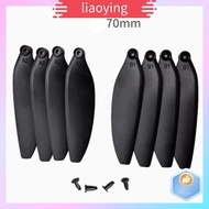 LIAOYING 64มม./70มม. ใบพัดพับได้ พลาสติกทำจากพลาสติก สากลสากลสากล ใบพัดสำรองของคอปเตอร์สี่ใบพัด  สีด