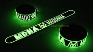 Madonna wristband ริสแบนด์ เรืองแสง งานแกะขึ้นโมล ปั้มนูน สองชั้น สวยงาม คุณภาพสุดๆ มอบให้แฟน คนรัก 
