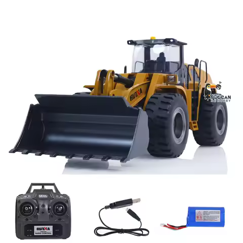 HUINA 1583 Upgrade RTR 1/14 Scale 24CH RC Remote Control Truck Loader Cars with Lights Sound 2.4GHz 