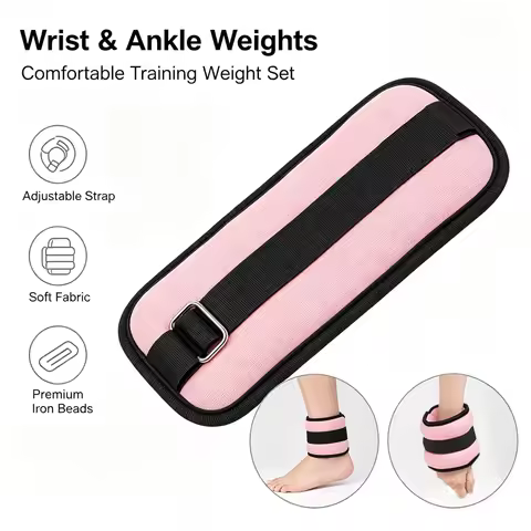 Ankle Weights with Secure Lock Straps, 0.25kg / 0.5kg Fitness Sandbag for Jogging, Yoga, Home Gym & 