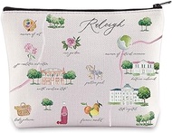 WZMPA Raleigh City Map Cosmetic Bag Raleigh Souvenir Gift Raleigh Long Distance Relationship Makeup Zipper Pouch Bag For Family Friend, Raleigh, Cosmetic Bag