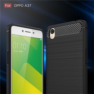 Carristo Oppo Neo 9 A37 A37F Back Case Cover Carbon Fiber Brushed TPU Silicone Soft Casing Housing