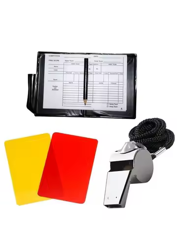 Football referee red, yellow card, yellow card,red card with paper, pencil, holster, main referee re