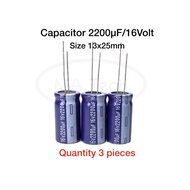capacitor 2200uF 16V 2200uF 16V C 1 Set Has 3 Pieces Aishi Brand Authentic 1