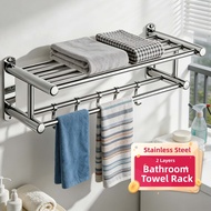 3-Layers Bathroom Organizer Rack Bathroom Shelf Organizer Rack Bathroom Rack Rustproof With Hooks