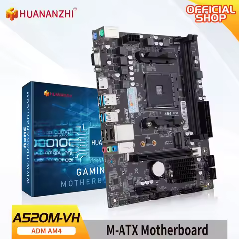 HUANANZHI A520M VH AMD AM4 Motherboard Support Ryzen ( 3600 4650G 5500G 5600 5600G 5600X 5800X) M.2 