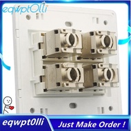 ^eQQ^4 Sockets CAT6A RJ45 Faceplate LAN Network Outlet Jack Shielded Ethernet Wall Panel Board 86x86