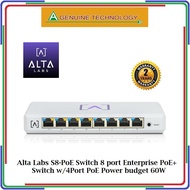 Alta Labs S8-PoE Switch 8 port Enterprise PoE+ switch w/4Port PoE Power budget 60W - 2 Years Local W