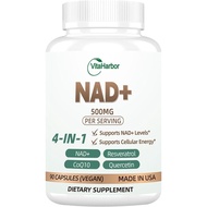 NAD Supplement 500mg, Pure Organic NAD+ Supplement for Women & Men, NAD+ with Trans-Resveratrol & Co