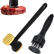 XIACIBDUS Meat tenderizer, 2PCS Meat tenderizer Needle Tool and Meat Mallet, Heavy Duty Grip Handle 