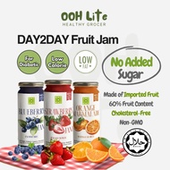 [No Sugar Added] Day 2 Day Jam 300g (Strawberry/Blueberry/Orange) - Low Calorie, Gluten-free, Diabet