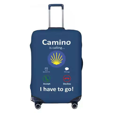 Custom Buen Camino De Santiago Luggage Cover Protector Cute Travel Suitcase Covers for 18-32 Inch