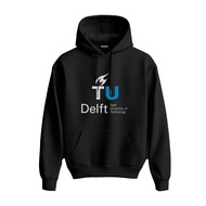 Hoodie TUDelft Delft university of Technology Sweater Fleece Hoodie Black Black Cloth