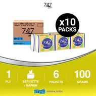 747 Serviette 100gm (WHITE) x 10 Packets (Carton)