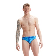 SPEEDO ECO ENDURANCE+ 男士印花三角泳褲 - 淺藍色