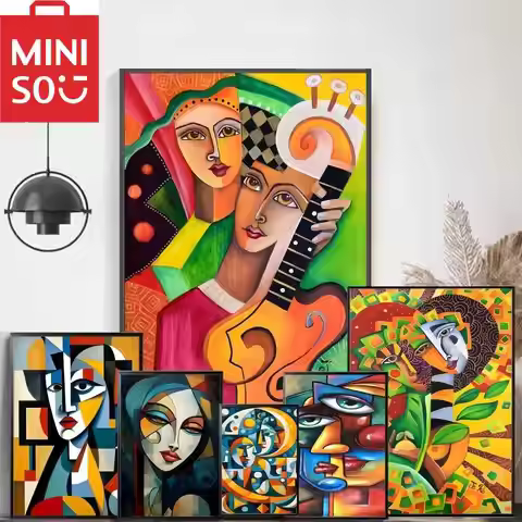 MINISO Oil Painting By Number Picasso Abstract Classic Home Decoration Painting Wall Bedroom Room De