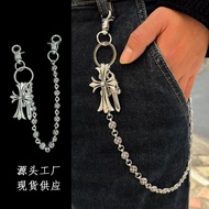 Crow Multi-Element Pants Chain Bag Pendant Punk High-End Hip-Hop Cross American Men Jeans Chain #G5.
