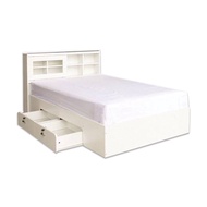 Raminthra Furniture เตียงบานเลื่อน 3.5 ฟุต มีลิ้นชัก สีขาว Bed สีขาว 3.5 ฟุต