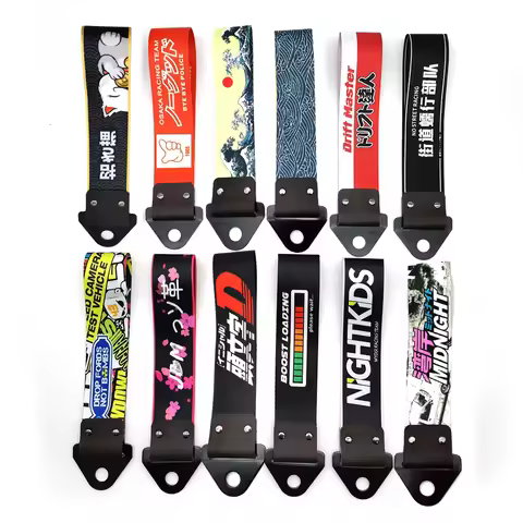 Car Motorcycle JDM Racing Style Tow Strap Belt Tow Rope Ribbon Trailer Rope Bumper Towing Strap LOWL