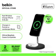 Belkin WIZ010my BoostCharge Pro 2in1 Wireless Charger Stand with MagSafe 15W + adapter (iphone15/14/