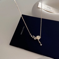 Zircon Branch Shell Flower Pendant Necklace